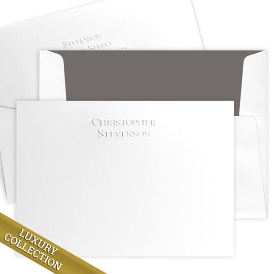 Luxury Isaac Flat Note Card Collection - Embossed